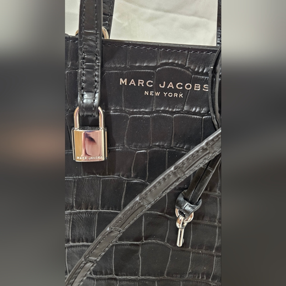 NWT Marc Jacobs Micro Leather Tote Croc Embossed Tote - Picture 7 of 9